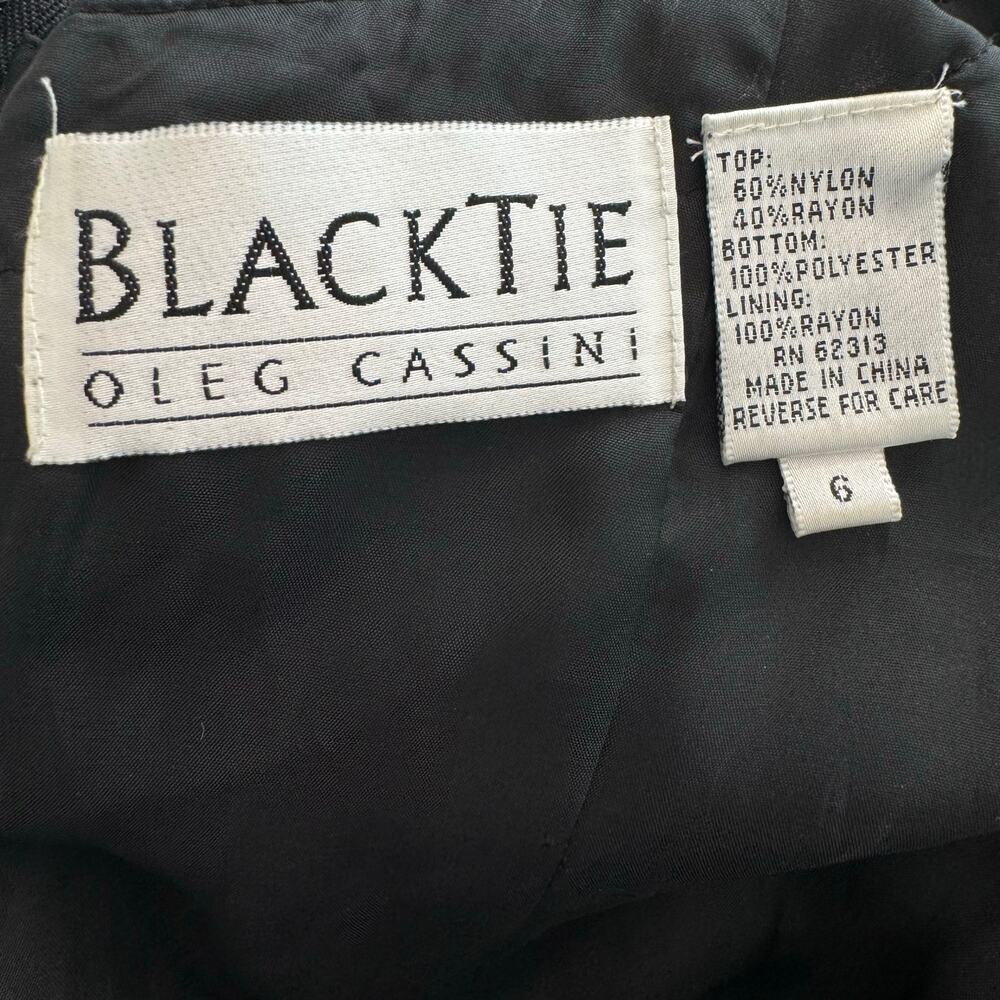 Oleg Cassini Black Tie Evening Heavily Beaded Gown with Trumpet Skirt Dress 6 - Picture 12 of 14